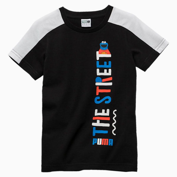 PUMA x SESAME STREET Boy’s Tee, Cotton Black, extralarge