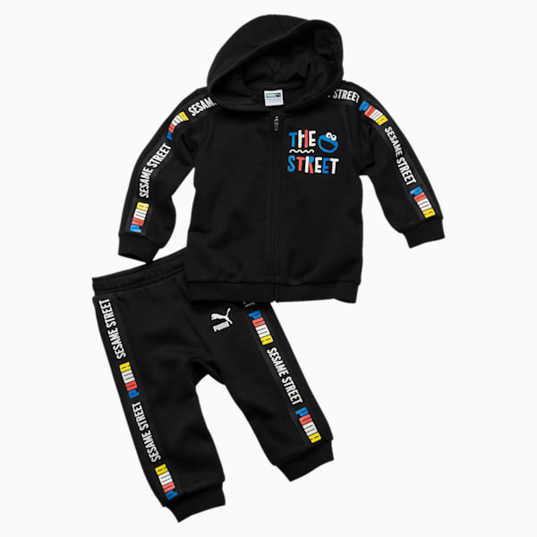 PUMA x SESAME STREET Infant + Toddler Sweatsuit Set, Cotton Black, extralarge