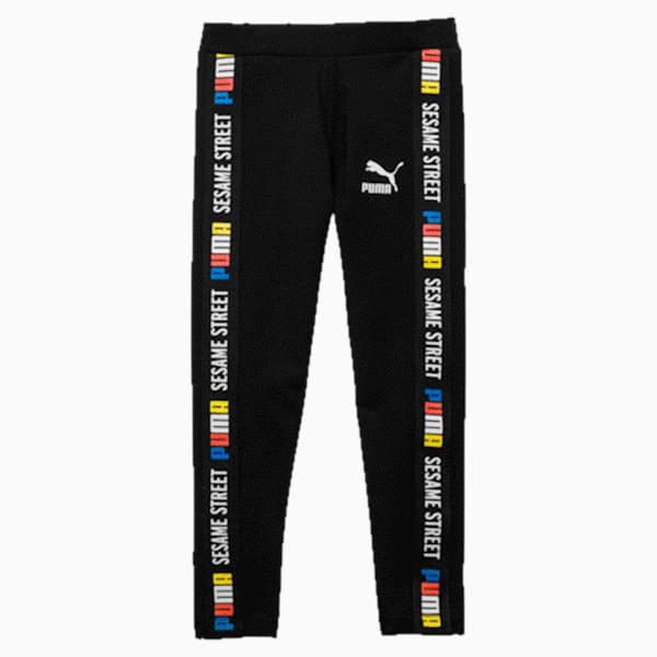 PUMA x SESAME STREET Girl’s Leggings, Cotton Black, extralarge