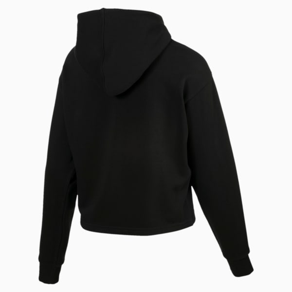 Essentials+ Women's Cropped Hoodie, Cotton Black, extralarge