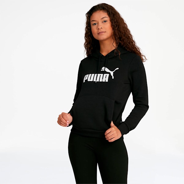 Essentials+ Women's Cropped Hoodie, Cotton Black, extralarge