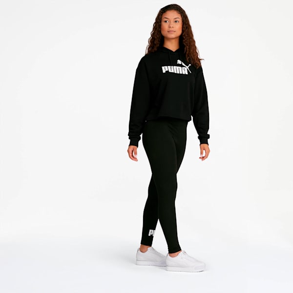 Essentials+ Women's Cropped Hoodie, Cotton Black, extralarge