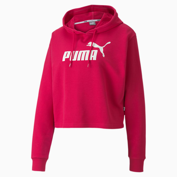 Essentials+ Women's Cropped Hoodie, BRIGHT ROSE, extralarge