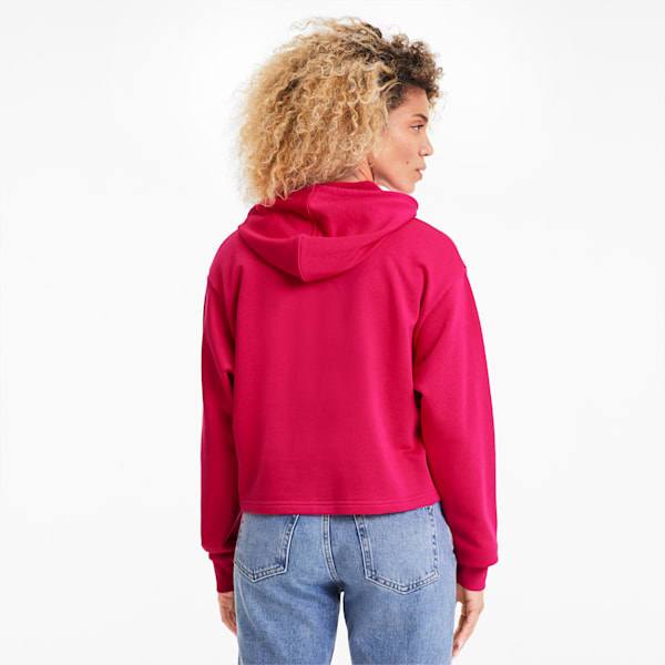 Essentials+ Women's Cropped Hoodie, BRIGHT ROSE, extralarge