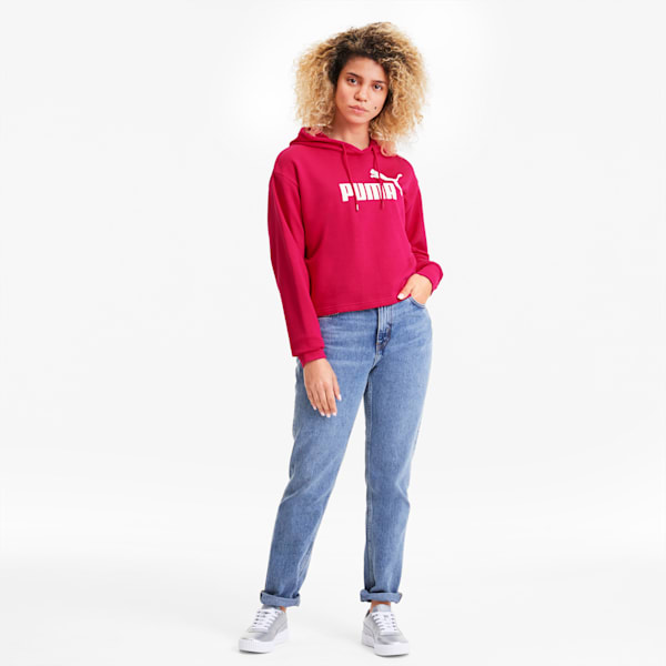 Essentials+ Women's Cropped Hoodie, BRIGHT ROSE, extralarge