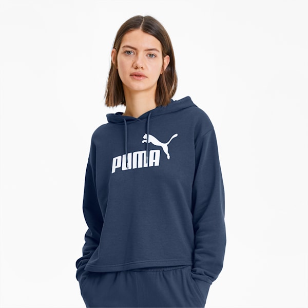 Essentials+ Women's Cropped Hoodie, Dark Denim, extralarge