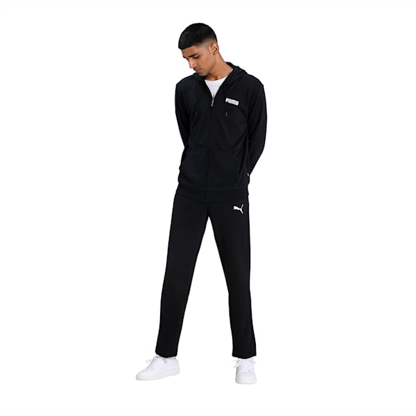 Essentials Full-Zip Training Men's Hoody, Cotton Black, extralarge-IND