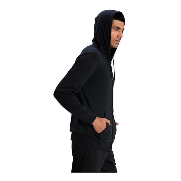 Essentials Full-Zip Training Men's Hoody, Cotton Black, extralarge-IND