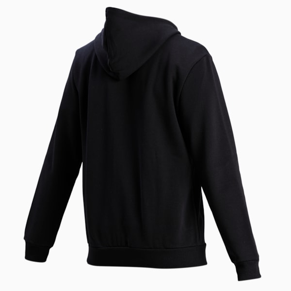 Essentials Full Zip Fleece Men's Hoodie, Cotton Black