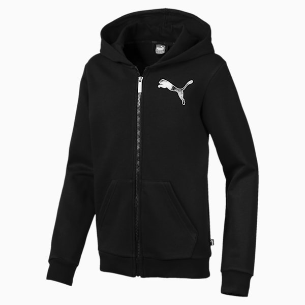 KA Hooded Youth Jacket, Cotton Black, extralarge-IND