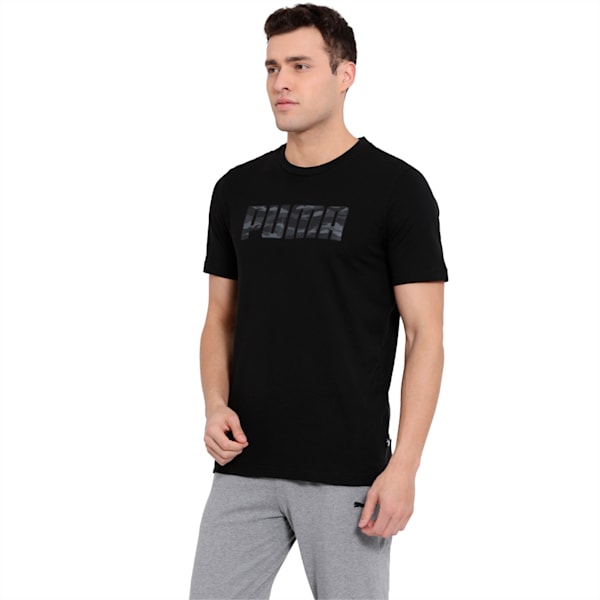 Camo Logo T-Shirt, Cotton Black, extralarge-IND