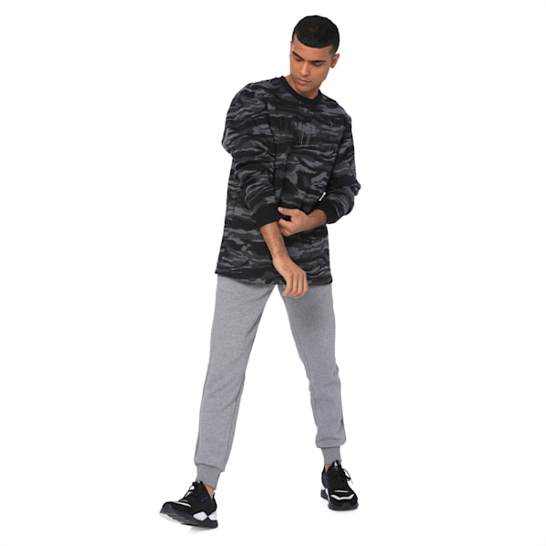 Camo Crew Men's Sweatshirt, Cotton Black-Black, extralarge-IND