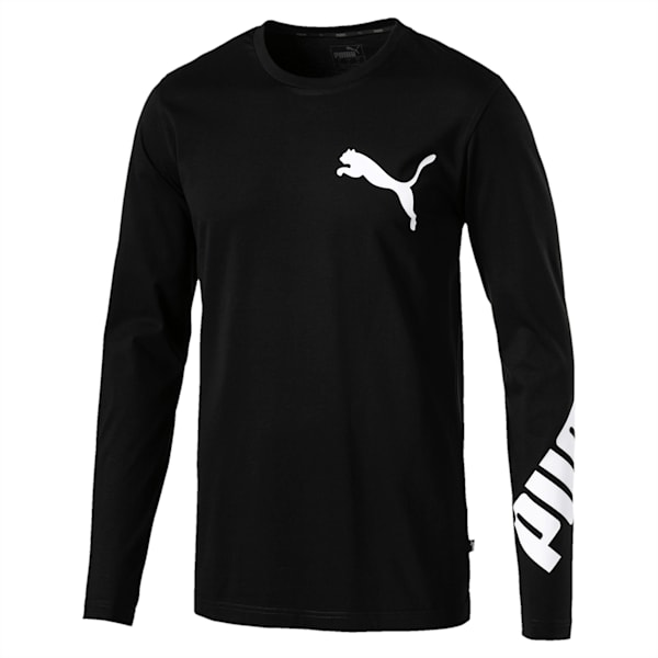 PUMA Logo Men’s Pullover Sweatshirt, Cotton Black, extralarge-IND