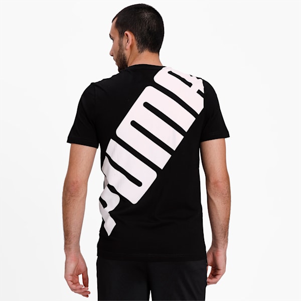 Oversized Logo Men's T-shirt, Cotton Black, extralarge-IND