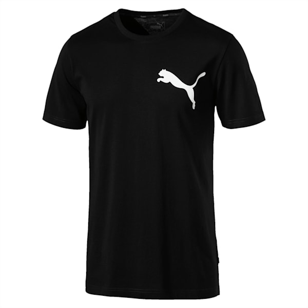 Oversized Logo Men's T-shirt, Cotton Black, extralarge-IND