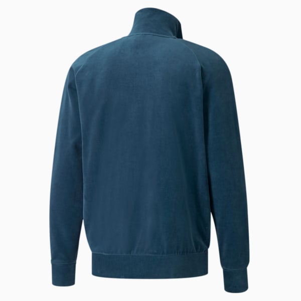 Iconic T7 Velour Regular Fit Men's Track Jacket, Intense Blue, extralarge-IND