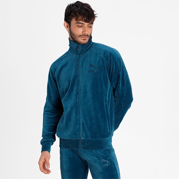 Iconic T7 Velour Regular Fit Men's Track Jacket
