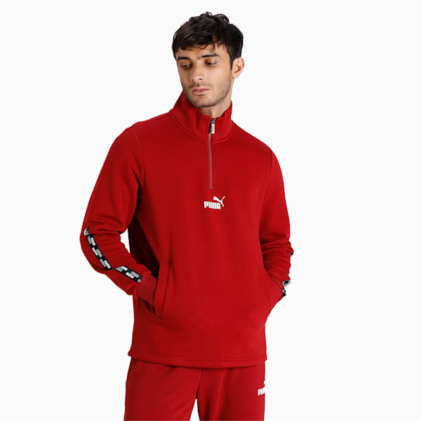 PUMA POWER Half-Zip Men's Regular Fit Sweat Shirt, Intense Red, extralarge-IND