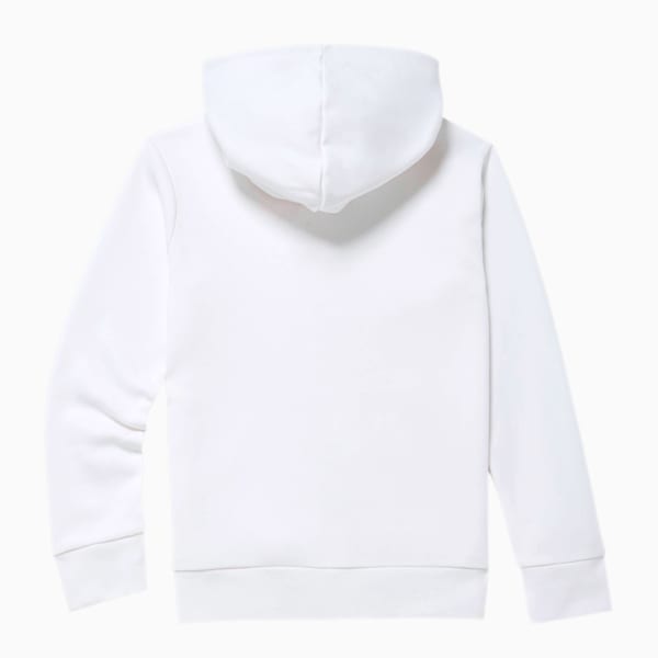 No.1 Logo Girls' Fleece Zip Up Hoodie JR, PUMA WHITE, extralarge