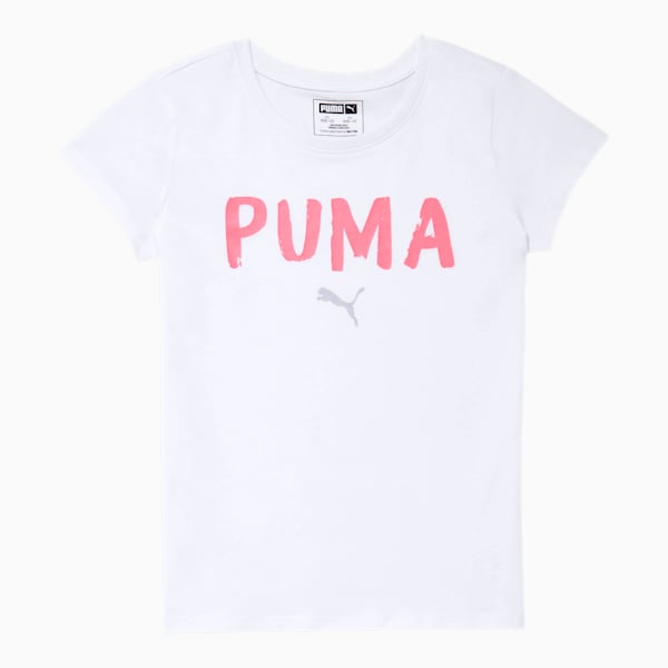 Alpha Girls' Graphic Tee JR, PUMA WHITE, extralarge