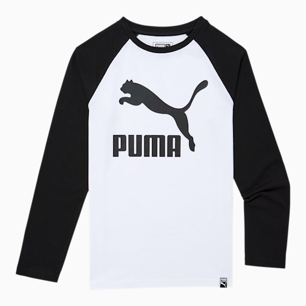 Classics Kids' Long Sleeve Raglan Tee JR, PUMA WHITE, extralarge