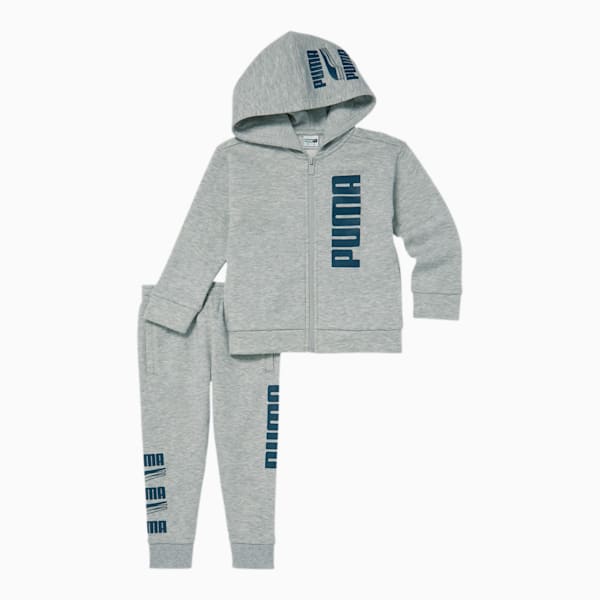 Rebel Bold Infant + Toddler Fleece Hoodie + Jogger Set, LT HEATHER GREY, extralarge