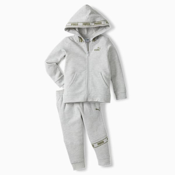 Amplified Zip Up Hoodie + Jogger Infant + Toddler Set, LT HEATHER GREY, extralarge