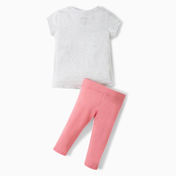 Tie Front Tee + Capri Legging Infant + Toddler Set, WHITE HEATHER