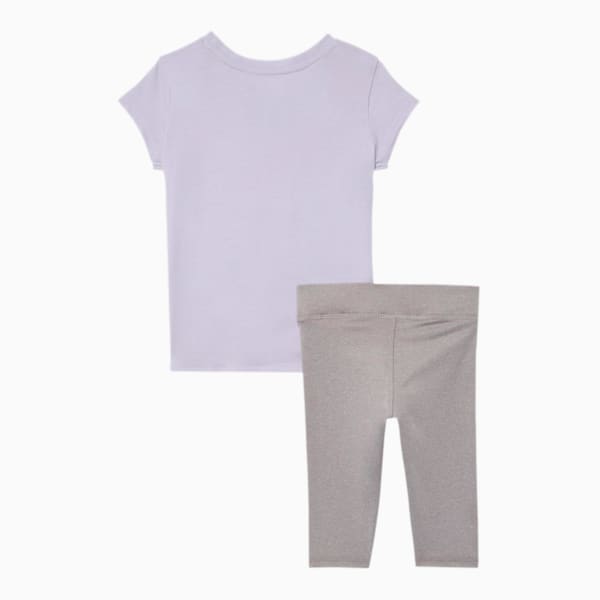 Tie Front Tee + Capri Legging Infant + Toddler Set, PURPLE HEATHER, extralarge