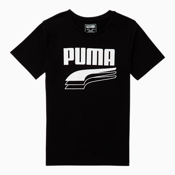 Rebel Bold Kids' Graphic Tee JR, PUMA BLACK, extralarge