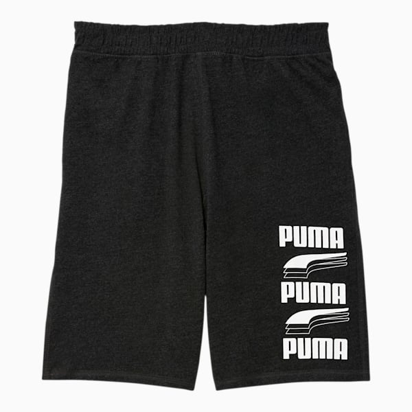Rebel Bold Boys' Heavy Jersey Shorts JR, BLACK HEATHER, extralarge