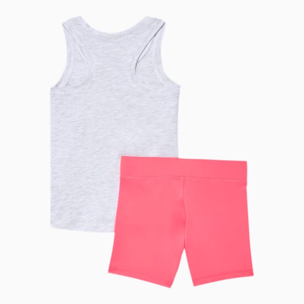 Studio Infant + Toddler Tank + Biker Short Set, WHITE HEATHER, extralarge