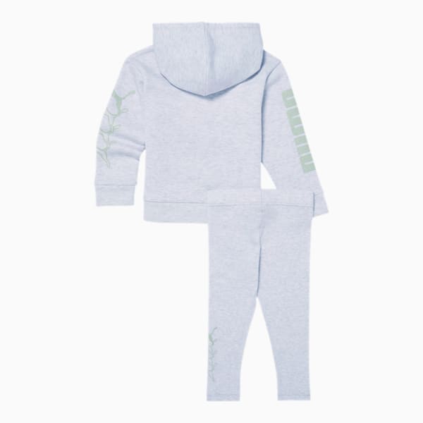 No.1 Logo Hoodie + Legging Infant + Toddler Set, WHITE HEATHER, extralarge