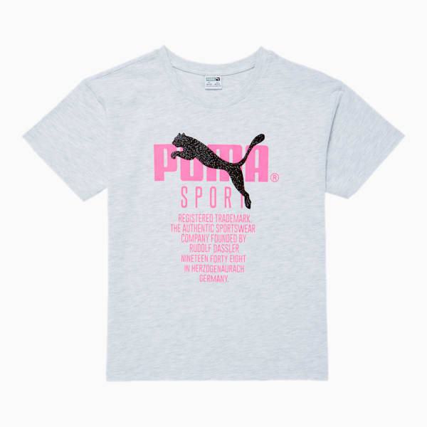 Tailored for Sport Kids' Graphic Tee JR, WHITE HEATHER, extralarge