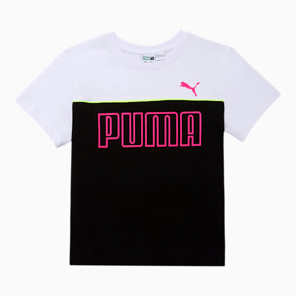 Graphic Girls' Colorblock Fashion Tee JR, PUMA BLACK, extralarge