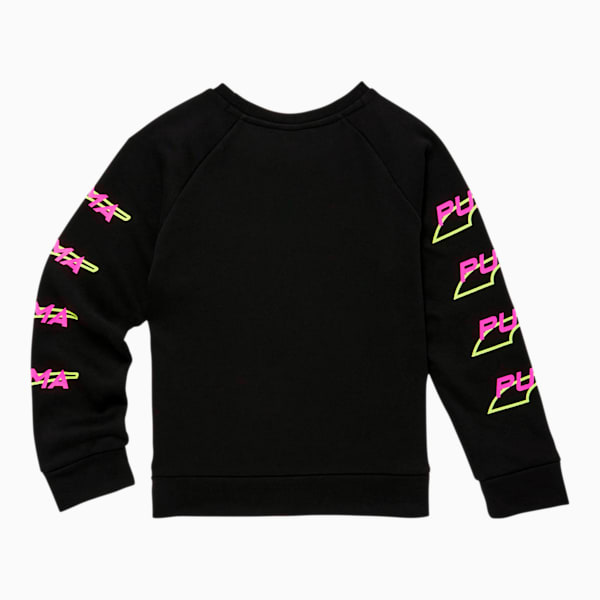 Evide Girls' Fleece Crewneck Pullover JR, PUMA BLACK, extralarge
