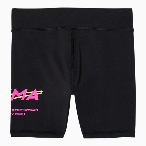 Evide Girls' High Waisted Biker Shorts JR, PUMA BLACK, extralarge