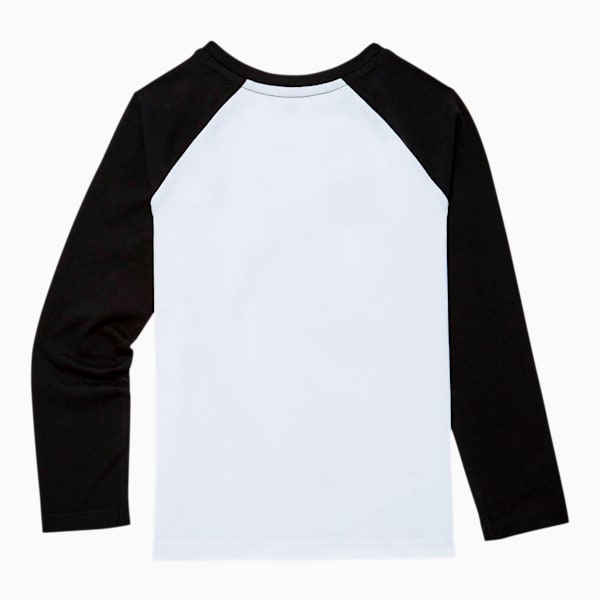 Classics Little Kids' Raglan Long Sleeve Tee, PUMA WHITE, extralarge