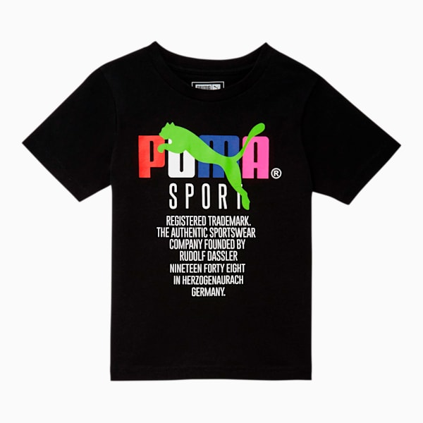 Tailored for Sport Little Kids' Graphic Tee, PUMA BLACK, extralarge