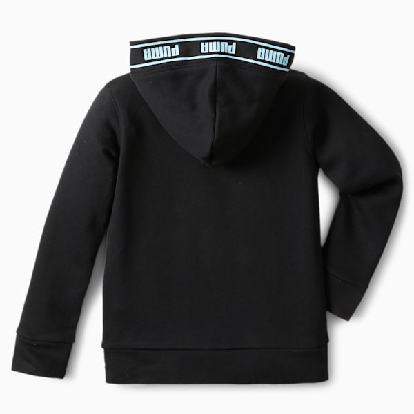 No.1 Logo Little Kids' Fleece Zip Up Hoodie, PUMA BLACK, extralarge