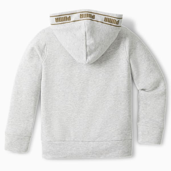No.1 Logo Little Kids' Fleece Zip Up Hoodie, LT HEATHER GREY, extralarge