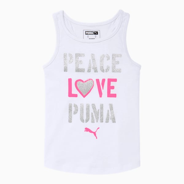 Alpha Little Kids' Racerback Tank, PUMA WHITE, extralarge