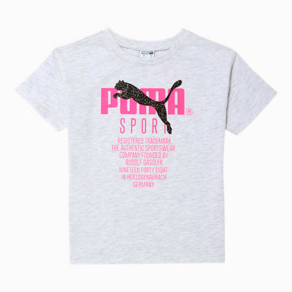 Tailored for Sport Little Kids' Graphic Tee, WHITE HEATHER, extralarge