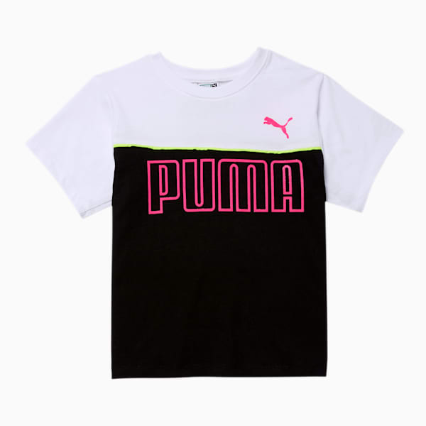 Graphic Injection Little Kids' Colorblocked Fashion Tee, PUMA BLACK, extralarge
