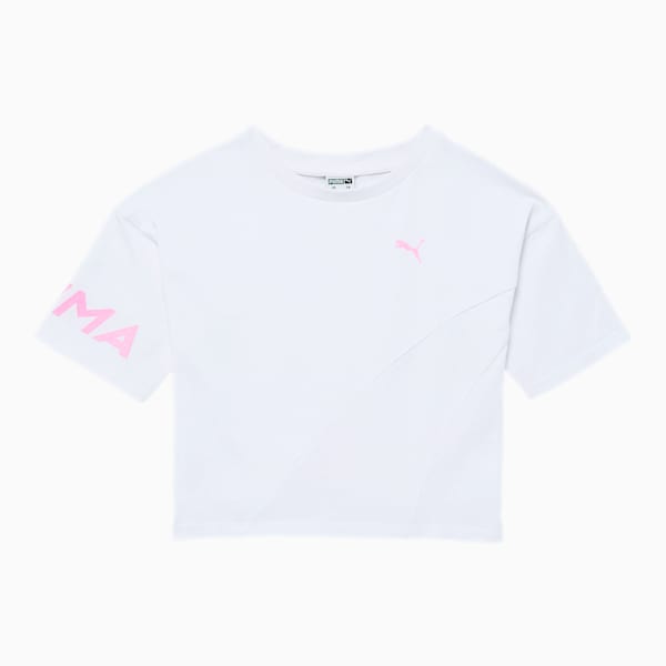 Evide Little Kids' Wide Sleeve Fashion Tee, PUMA WHITE, extralarge