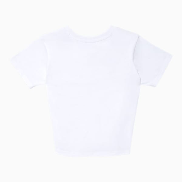Stay Bold Little Kids' Tie Front Fashion Tee, PUMA WHITE, extralarge