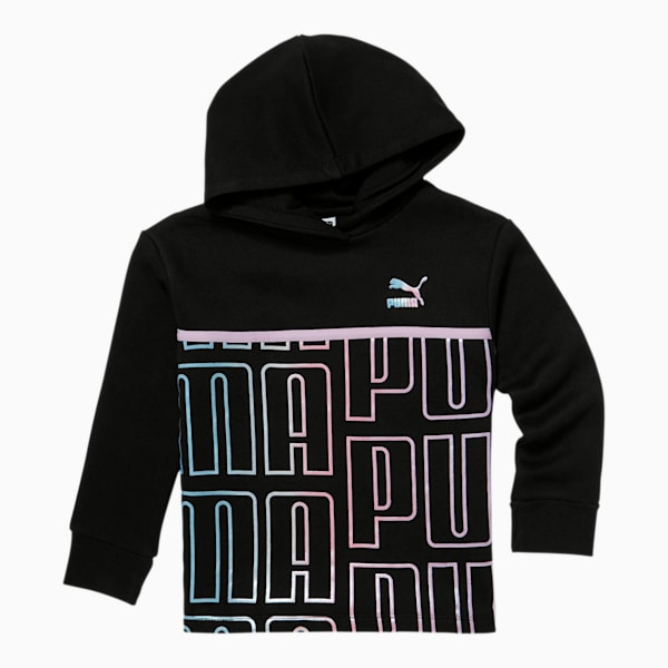 Graphic Injection Little Kids' Fleece Hoodie, PUMA BLACK/MULTI, extralarge