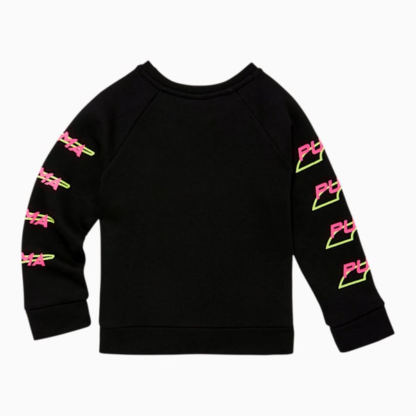 Evide Little Kids' Fleece Crewneck Pullover, PUMA BLACK, extralarge