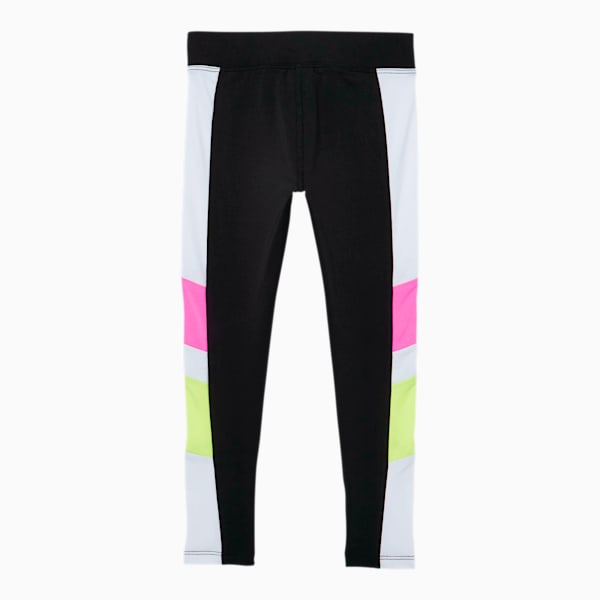 Color Block Leggings Black and White X - with ribbon in Yellow, Royal Blue  and Pink peace-lover