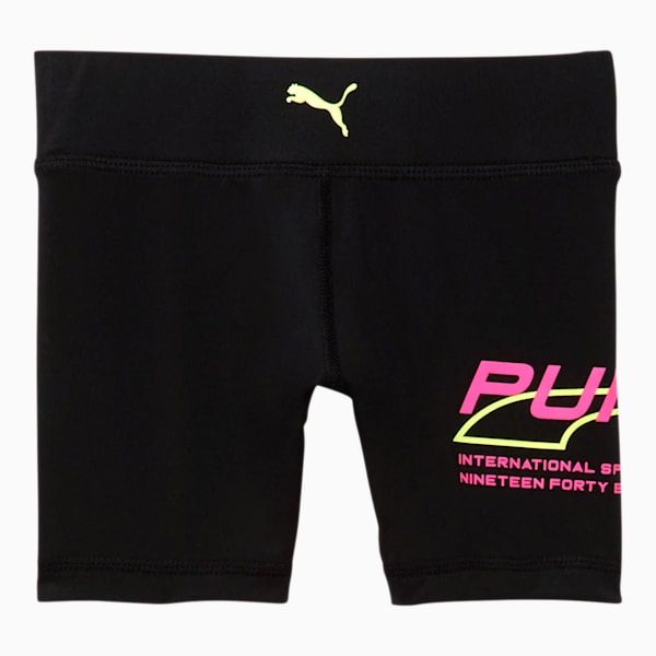 Evide Little Kids' High Waisted Biker Shorts, PUMA BLACK, extralarge